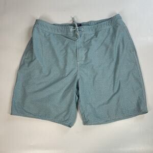 Johnnie-O Swim Trunks Men’s 2XL Crossbow Half Elastic Surf Short Blue Beachy